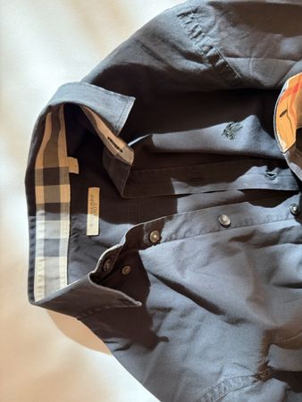 Burberry Hemd schwarz mit Karo-Details Baumwolle