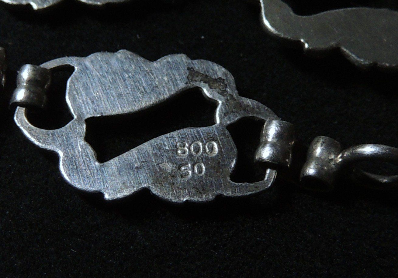 Catenine: Klassische Silber 800 Halskette Jugendstil – Usato da Waldenburg venduto da schaller707 4