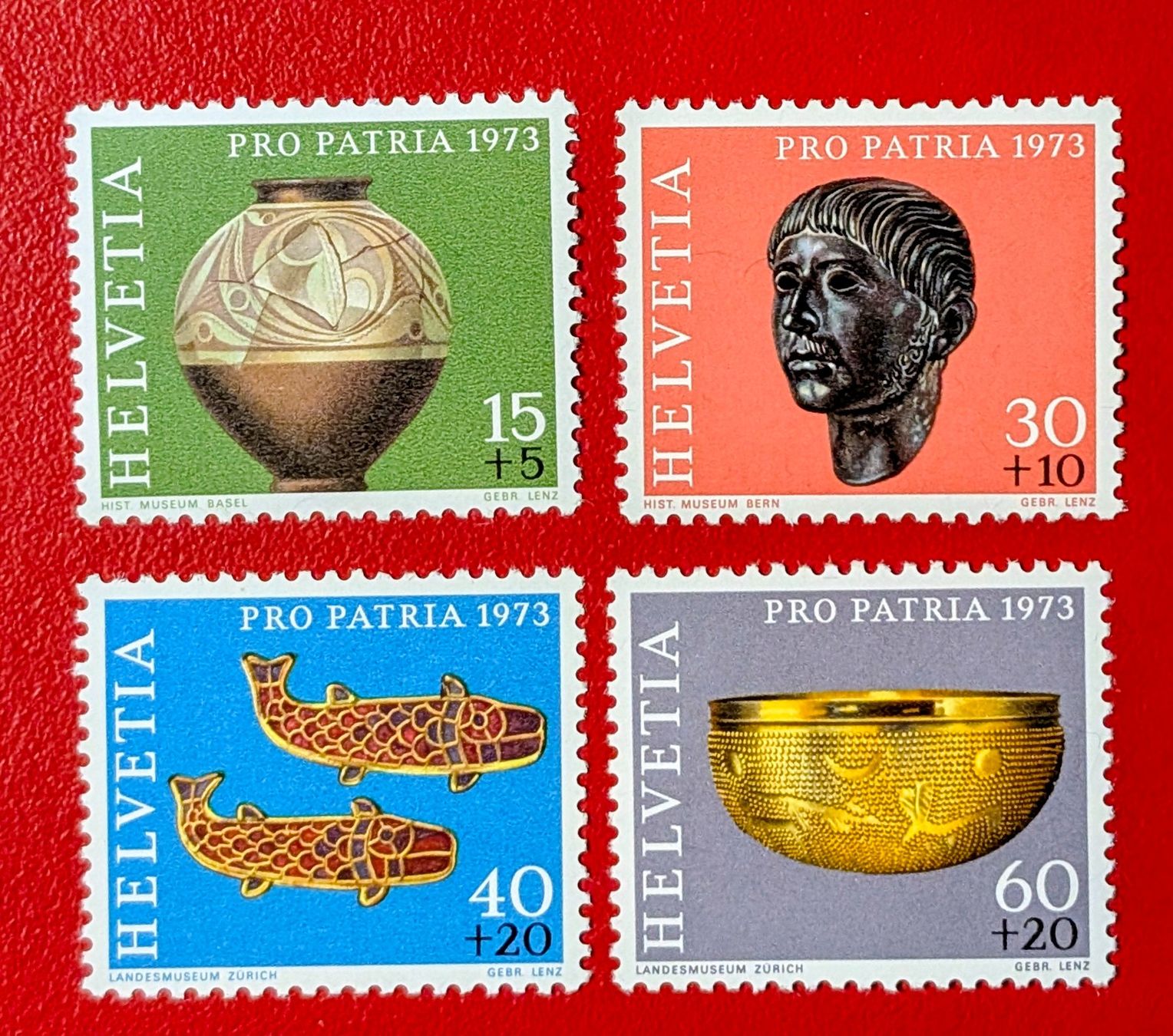 Tutti i francobolli: PRO PATRIA SATZ 158 - 161 1973** POSTFRISCH – Nuovo (secondo la descrizione) da Düdingen venduto da Quartierstrasse
