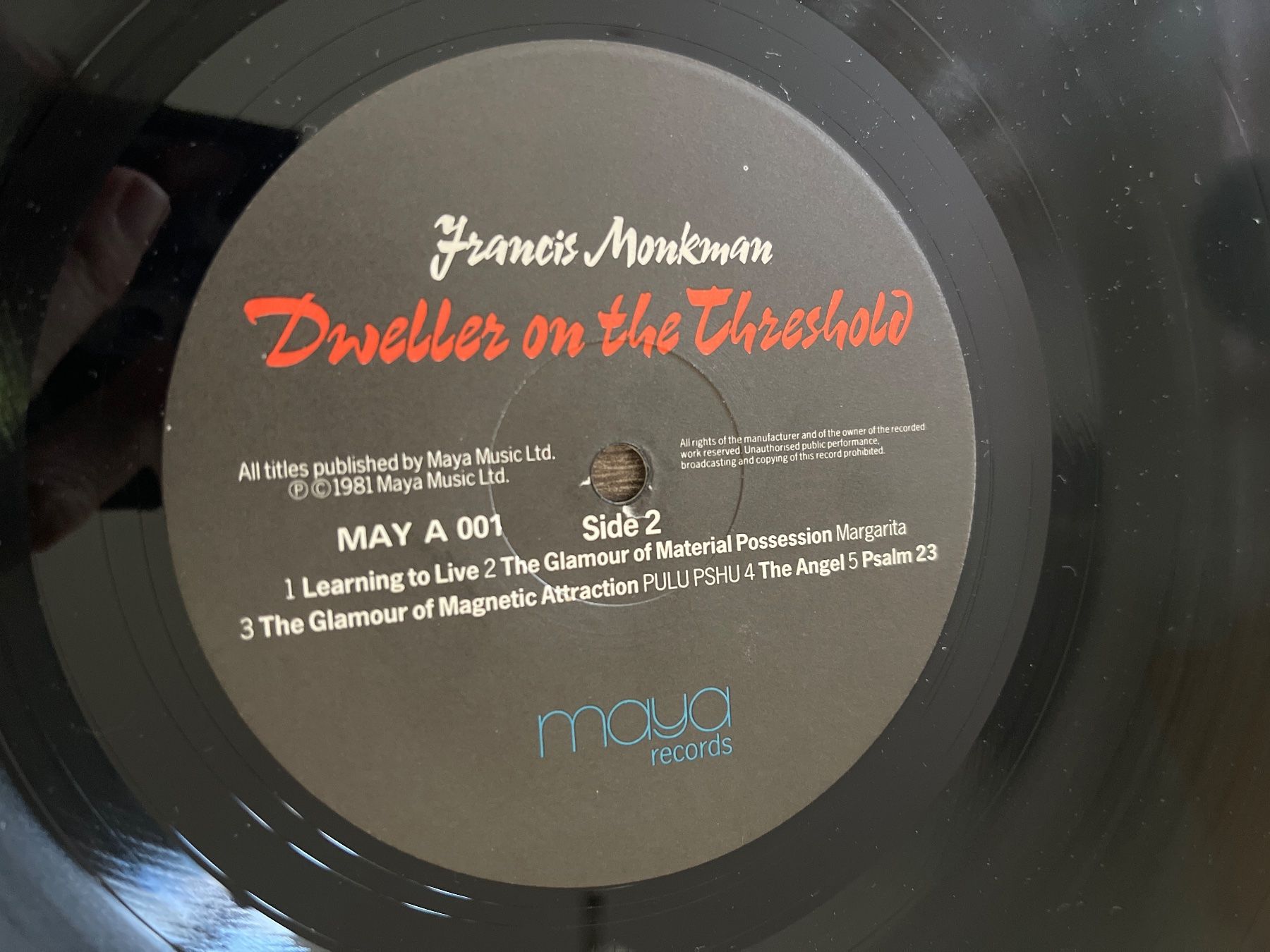 Dischi in vinile: A367/Francis Monkman - Dweller on the Threshold – Usato da Frutigen venduto da Philippe_jsp 2