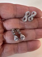 Lot de 2 paire de boucle d’oreille en argent et brillant 925