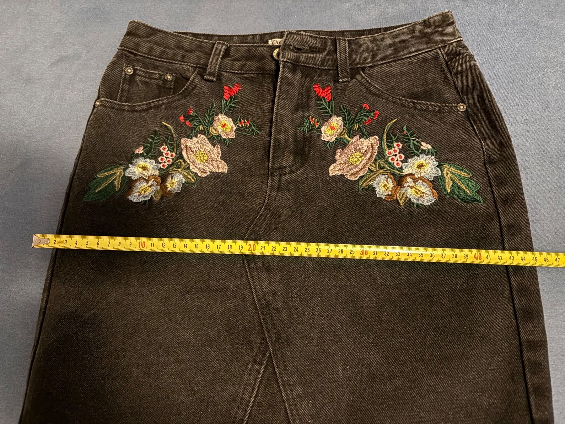 Gonne: Cherry Koko Jeansrock Damen Grau – Usato da Zürich venduto da fioredivita 3