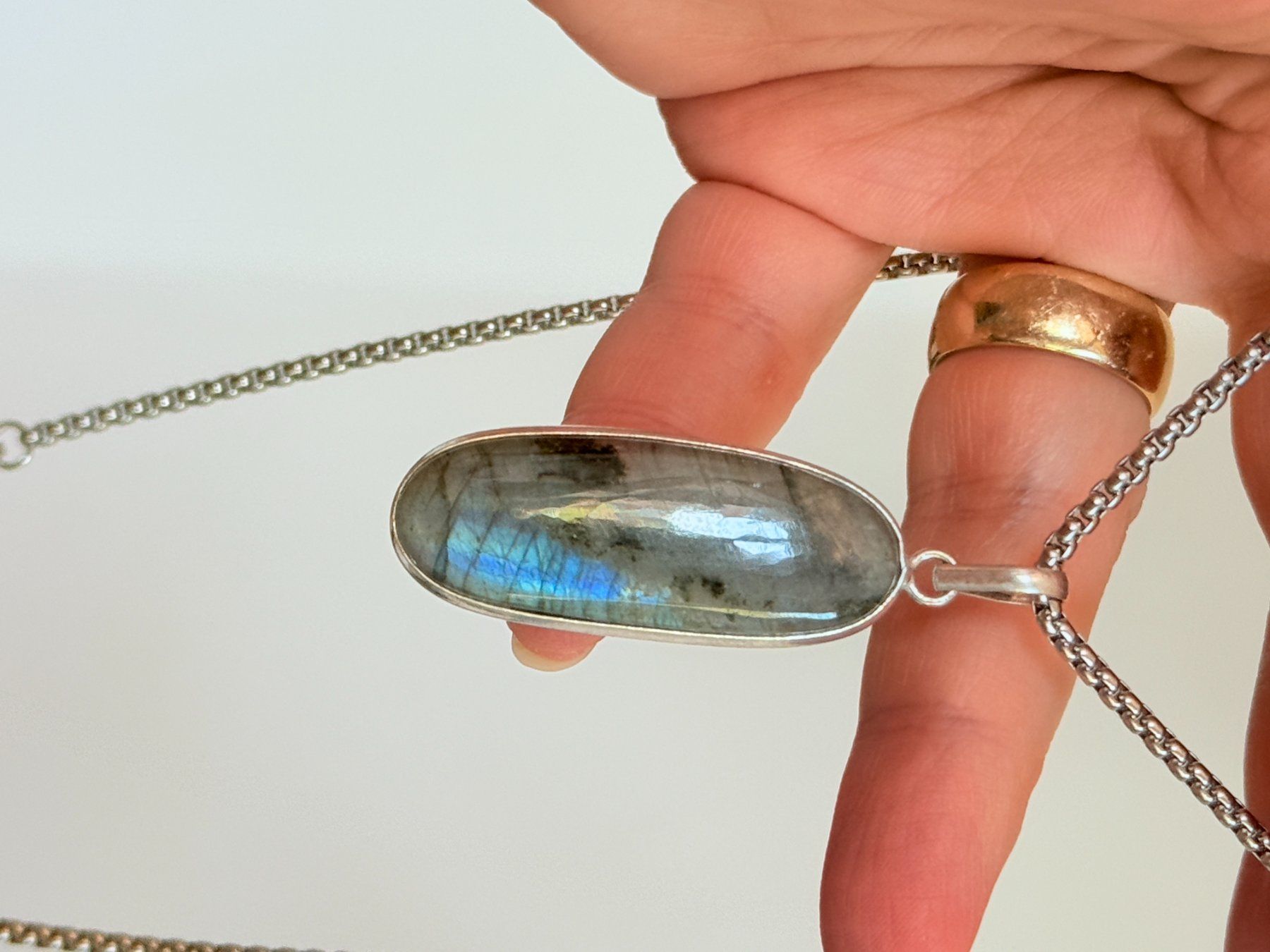 Catenine: Collier avec labradorite - Élégant & Naturel! – Nuovo e nell'imballaggio originale da Genève venduto da AWWA 3