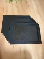 8x Tischset schwarz - gold/braun