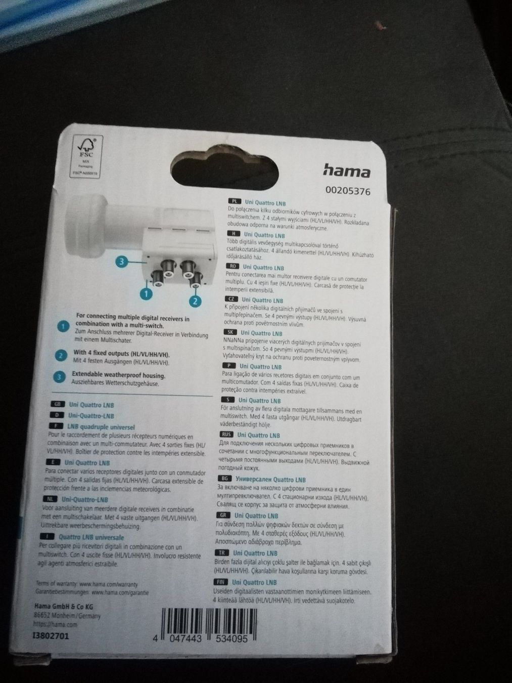 Satellitenschüssel: Hama UNI QUATTRO LNB – Neu (gemäss Beschreibung) aus Heimberg von Mamimama74 2
