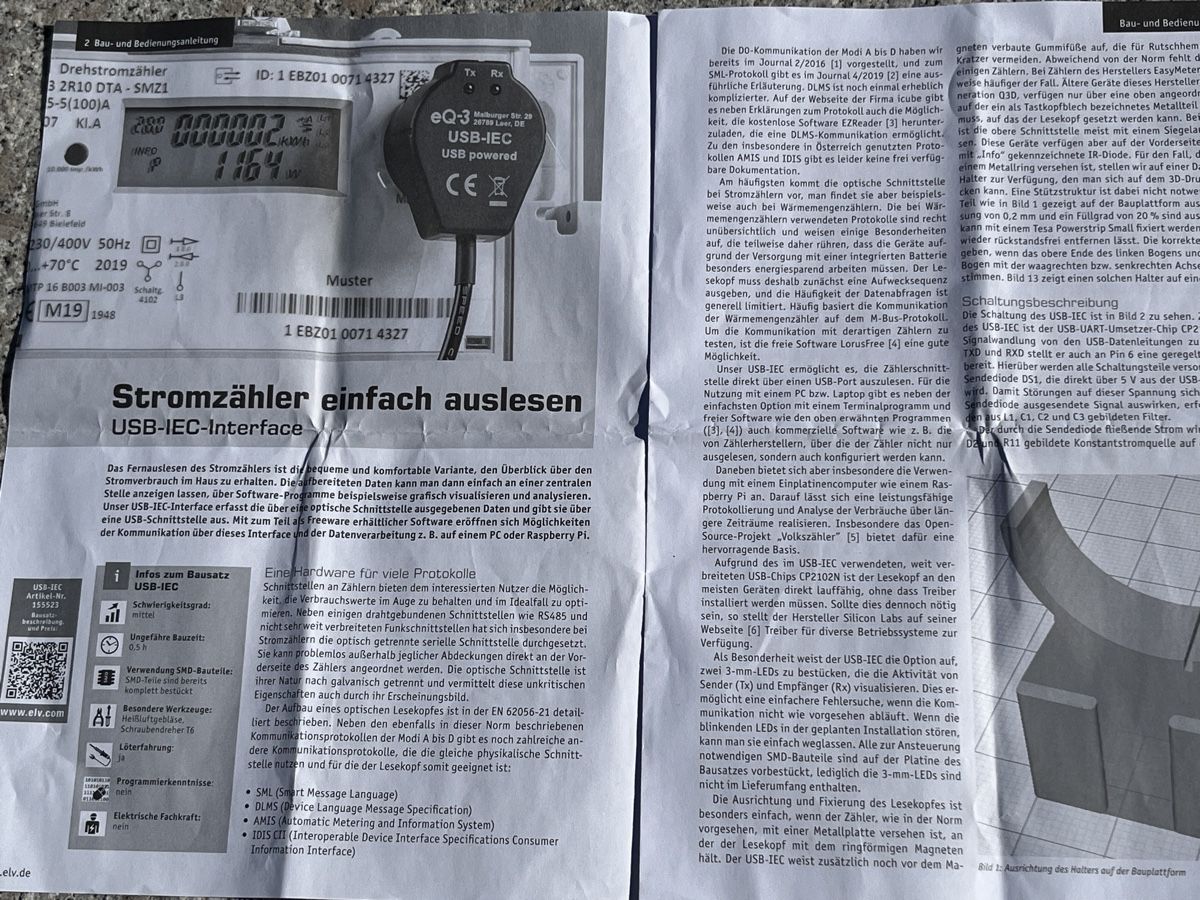 Componenti elettronici: USB-IEC von ELV, optisches Auslesegerät – Nuovo (secondo la descrizione) da Brugg AG venduto da Pedro4 1