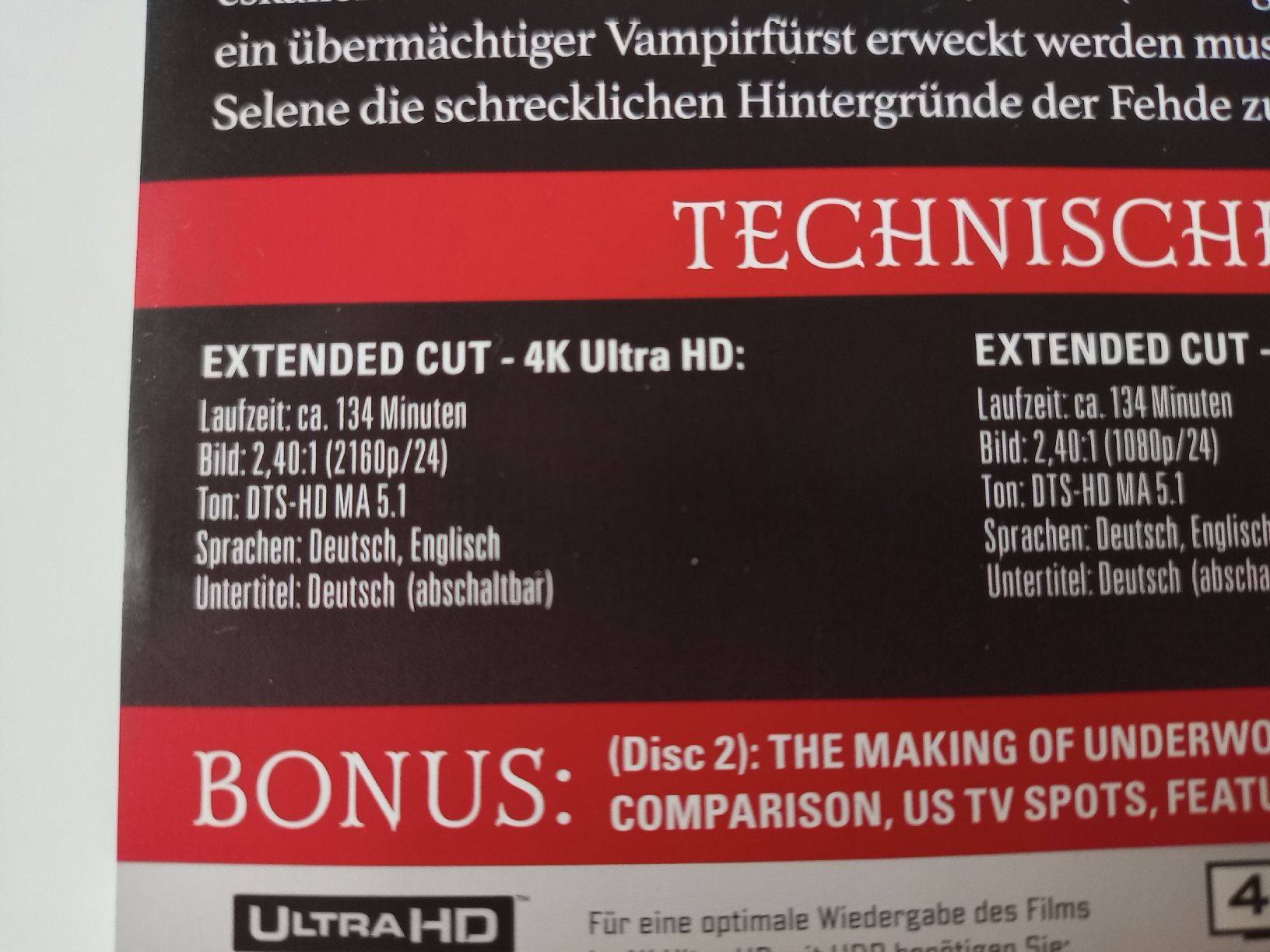 Tous les DVDs: Underworld - Mediabook, 4K UHD – Neuf (Voir description) à Spiez par egonolsen 5