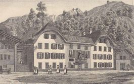 BRIENZ, GASTHOF ZUM WEISSEN KREUZ, LITHO