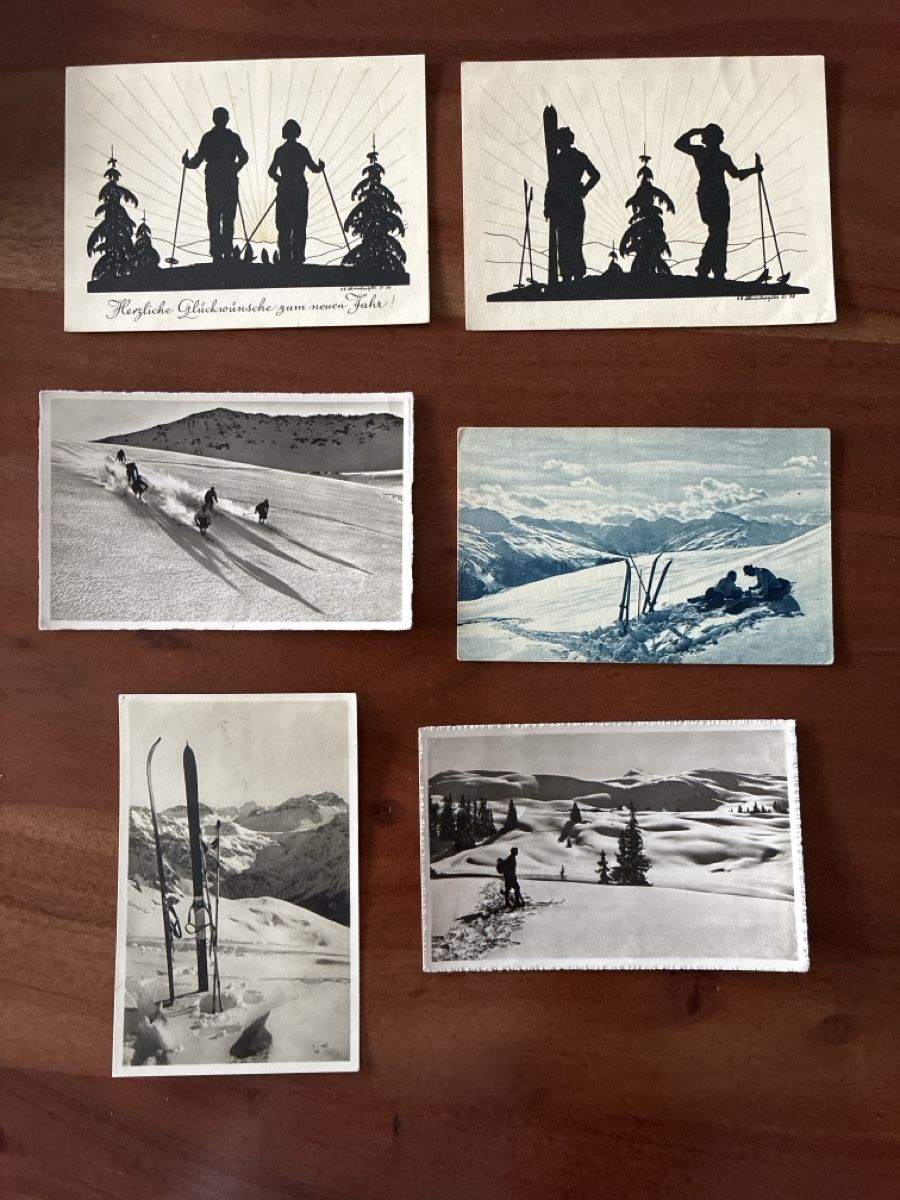 Ansichtskarten: 12 Ansichtskarten Schweiz Nostalgie Ski – Gebraucht aus Oftringen von Cla.vD.74 2