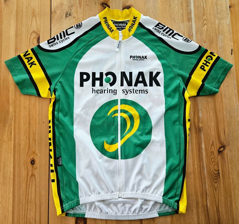 Maillot Cycliste Phonak Team - T-shirt Jersey Zip Homme - Multicolore Taille M