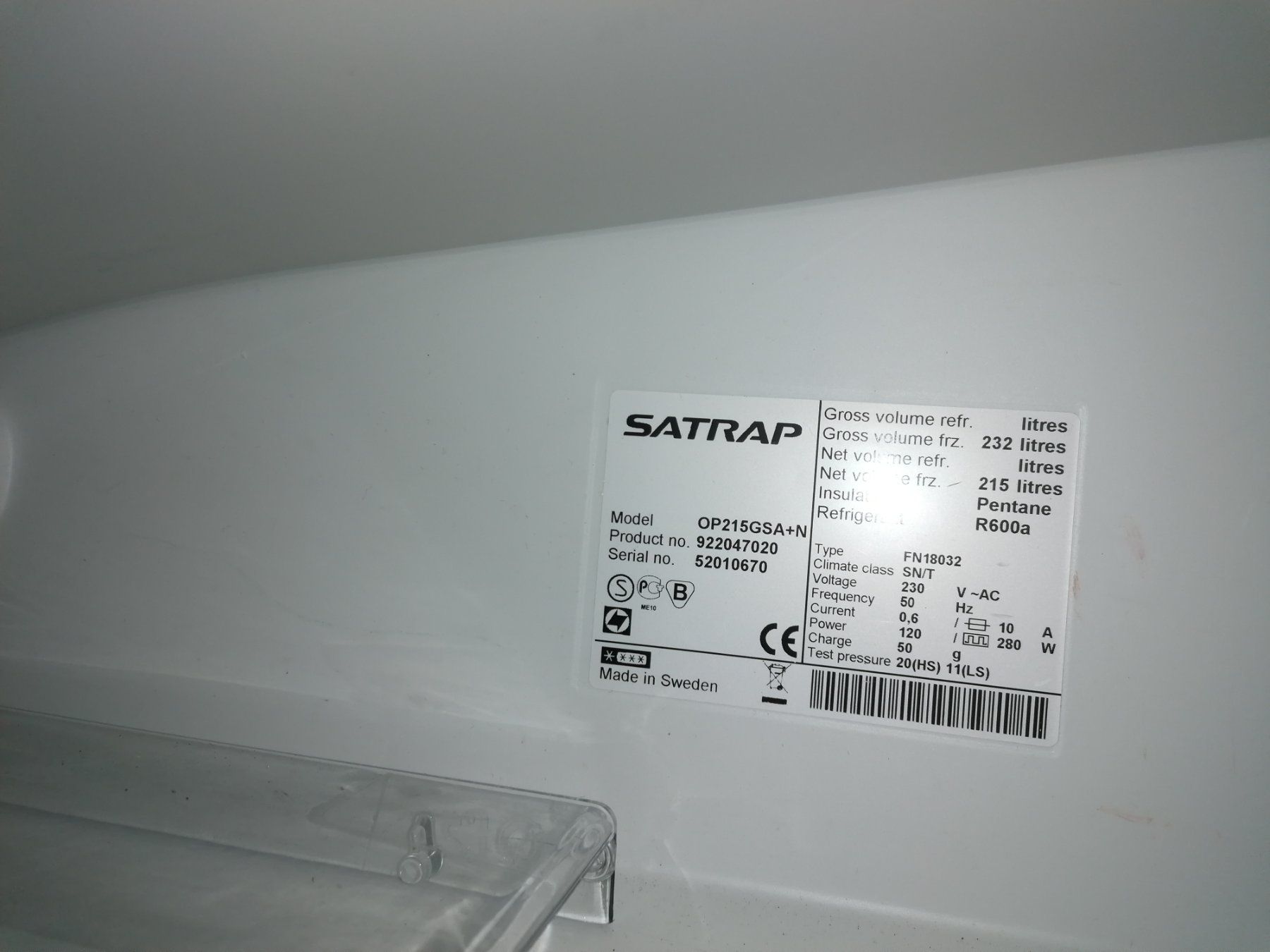 Congelatori: Gefrierschrank SATRAP OP215GSA+N – Usato da Biel / bienne venduto da Sarouch9 5