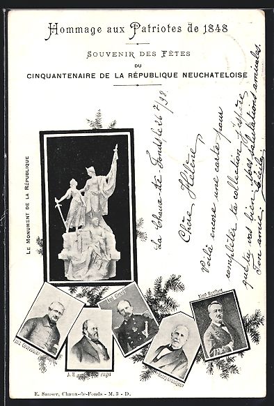 Cartes postales: Neuchâtel, Fêtes Cinquant. de la Repub – D'occasion à Berlin par bartko-reher