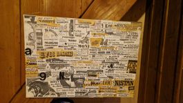 Vintage Collage auf Leinwand  CH Künstler Marco Hüpp