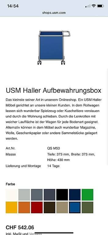 Étagères: USM Haller Aufbewahrungsbox/Rollwagen – D'occasion à Kreuzlingen par Die_Nat 3