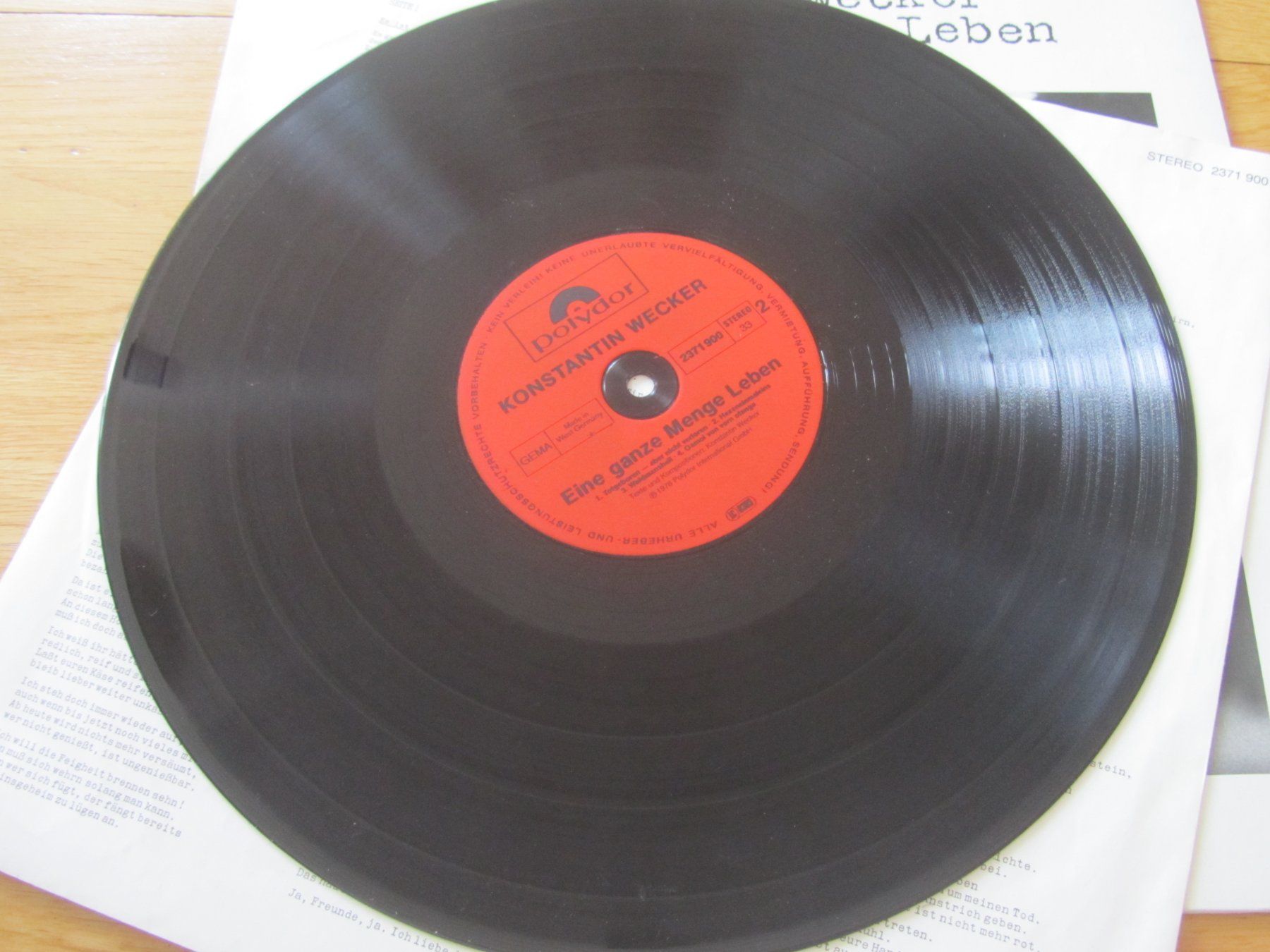 Dischi in vinile: Konstantin Wecker "Eine ganze Menge Leben" Vinyl LP Polyd... – Usato da Seengen venduto da mikelele 2