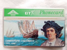 Telefonkarte British Telecom. Christoph Kolumbus, ungebrauch