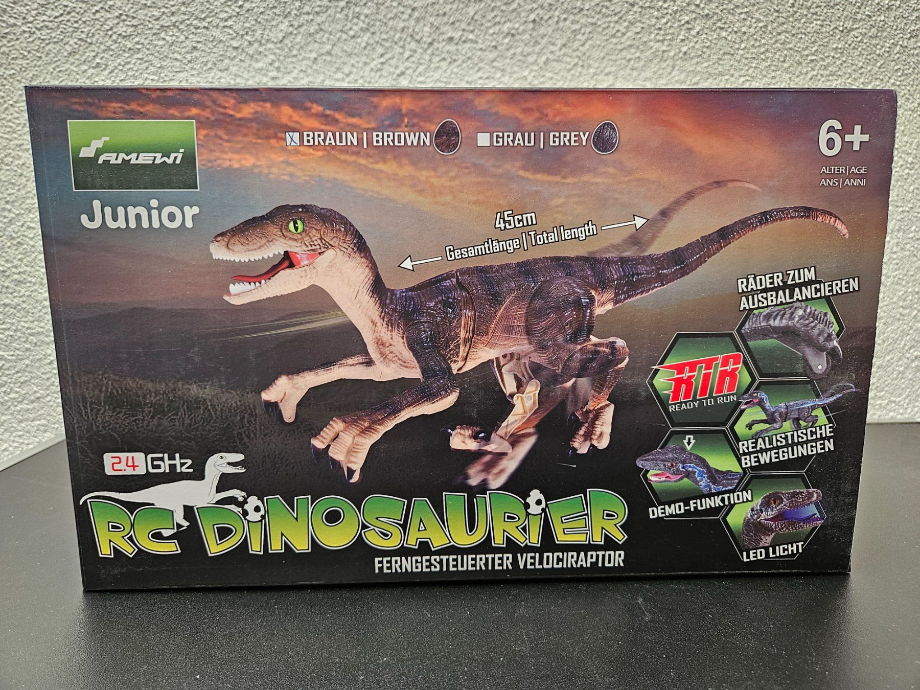 Modellismo RC: Neu - Amewi Junior - RC Dinosaurier braun – Nuovo e nell'imballaggio originale da Dagmersellen venduto da Jarsetz_Restposten