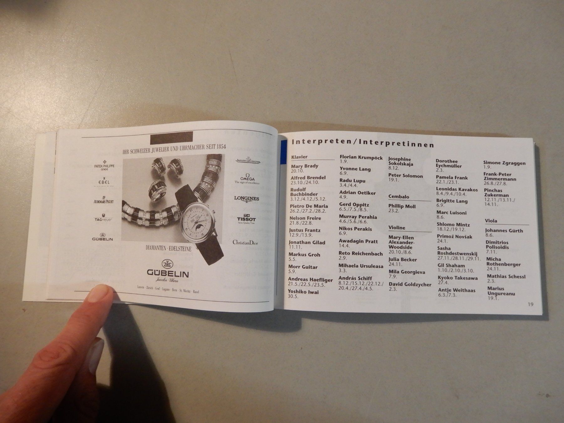 Libri: Tonhalle Orchester Zürich Konzerte Programm 96/97 – Usato da Erstfeld venduto da Mario_boe0 2