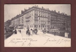 GENEVE - Hôtel de Russie - Attelages - 1904