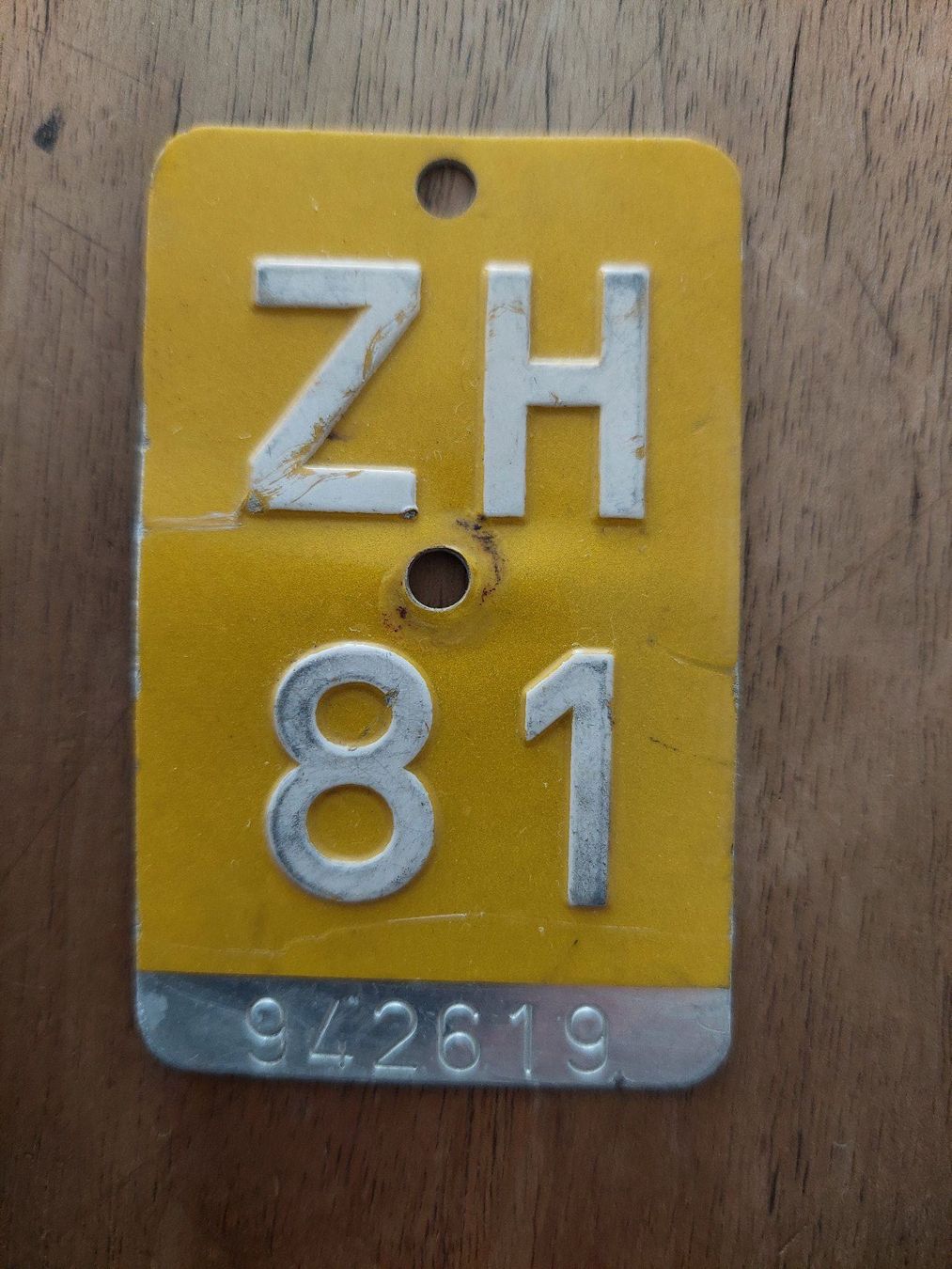 Insegne: Velonummer ZH81 - plaque velo – Usato da Dübendorf venduto da vonwegenvergeben