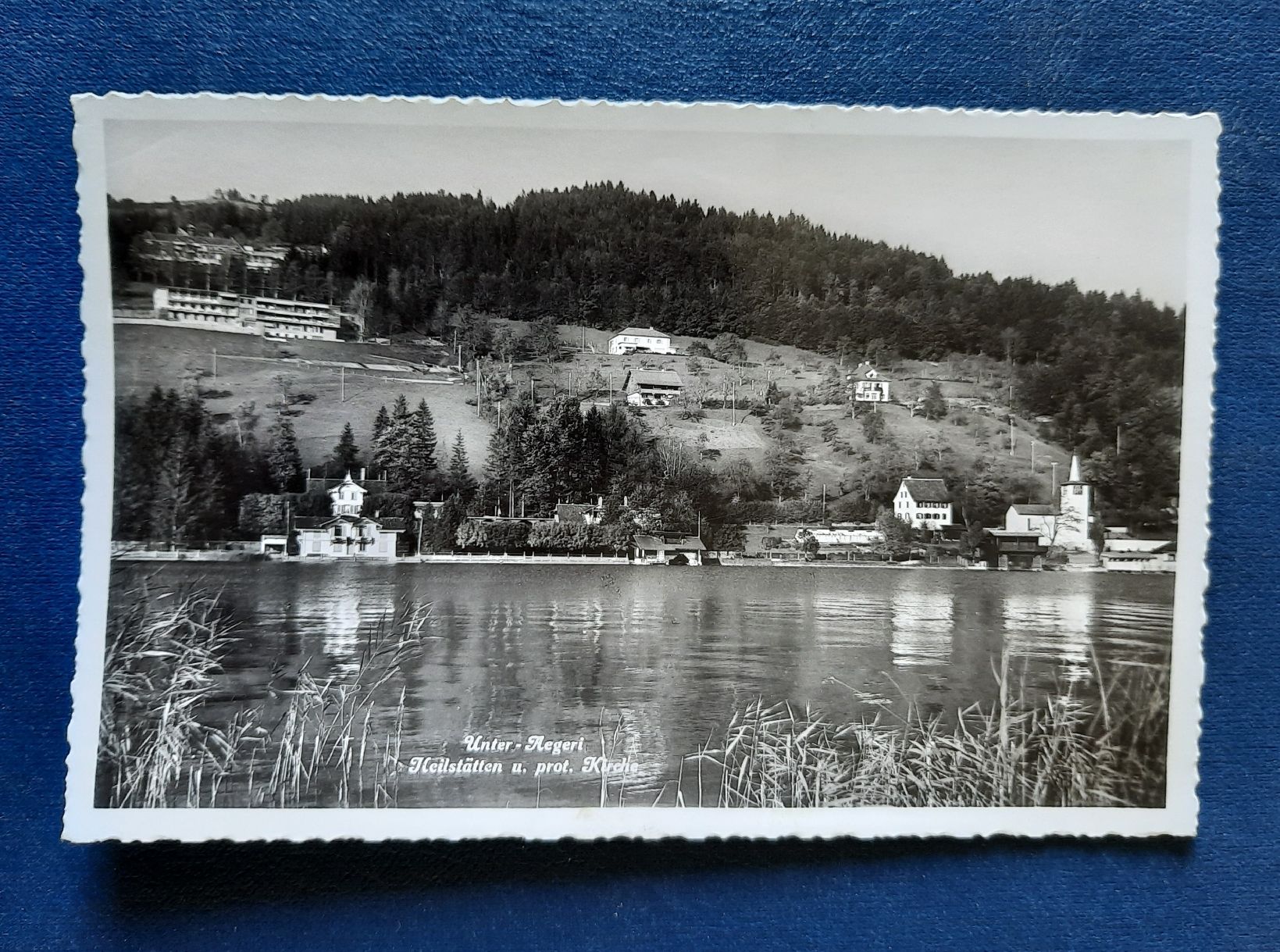 Cartoline postali: Ansichtskarte Unterägeri, Heilstätte und Kirche, gest.1940 – Usato da Marly venduto da neu-adlerauge65