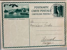 Küsnacht ZH, Dampfschiff, Postkarte, 1931