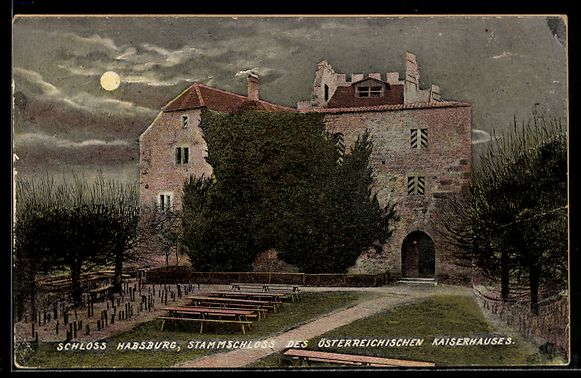Cartes postales: AK Habsburg, Schloss mit Vorgarten – D'occasion à Berlin par bartko-reher