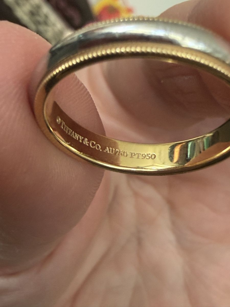 Tiffany & Co. Anelli: Tiffany &Co togheder Milgrain Ring Gold und Pt950 – Usato da Allschwil venduto da Figidindia 1