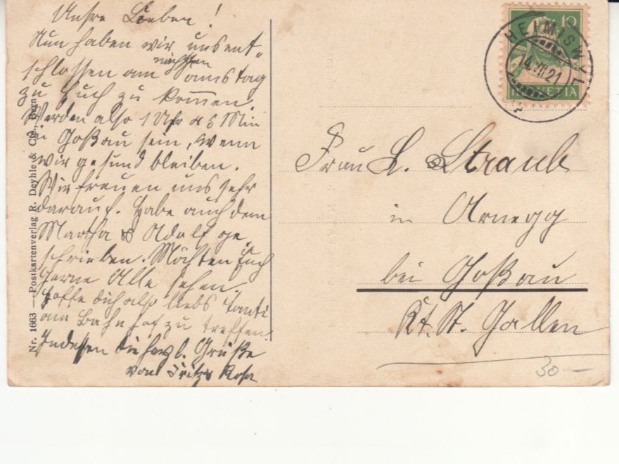 Cartoline postali: Sigriswil Bären 1921 – Usato da Bürglen TG venduto da StampGraf 1