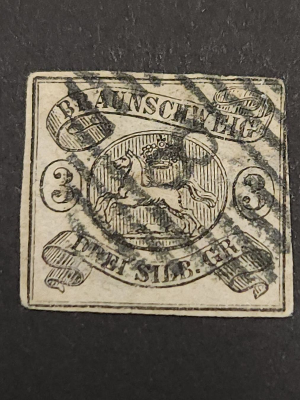 Alle Briefmarken: Braunschweig Mi-Nr. 8 gestempelt 100 Fr – Gebraucht aus Kriens von Nidfeld45