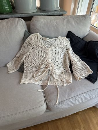 Damen Häkeloberteil beige mit Schnürung gebraucht