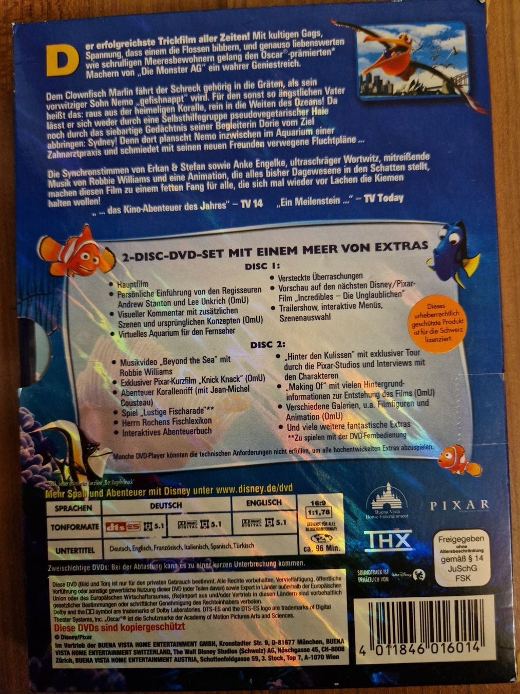 Tutti i DVDs: Findet Nemo, dvd, 2 disc, animationsfilm – Usato da Thayngen venduto da Lan222 1