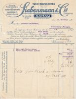 Alte Rechnung Siebenmann & Cie Aarau 1916