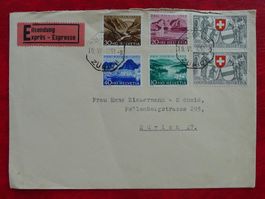 1952: Pro Patria B56-B60 Expressbrief mit TELEGRAFENSTEMPEL!