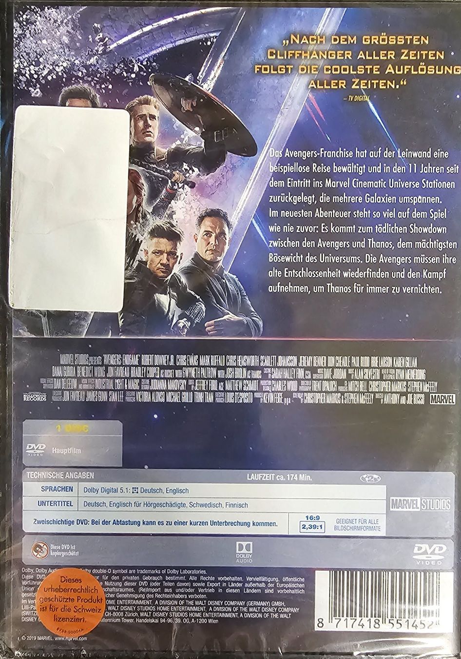 Alle DVDs: Avengers - Endgame – Neu und originalverpackt aus Wahlen b. Laufen von Cg10 1