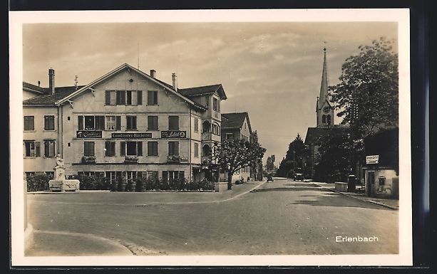 Cartoline postali: Erlenbach /ZH, Strassenpartie mit Kondit – Usato da Berlin venduto da bartko-reher