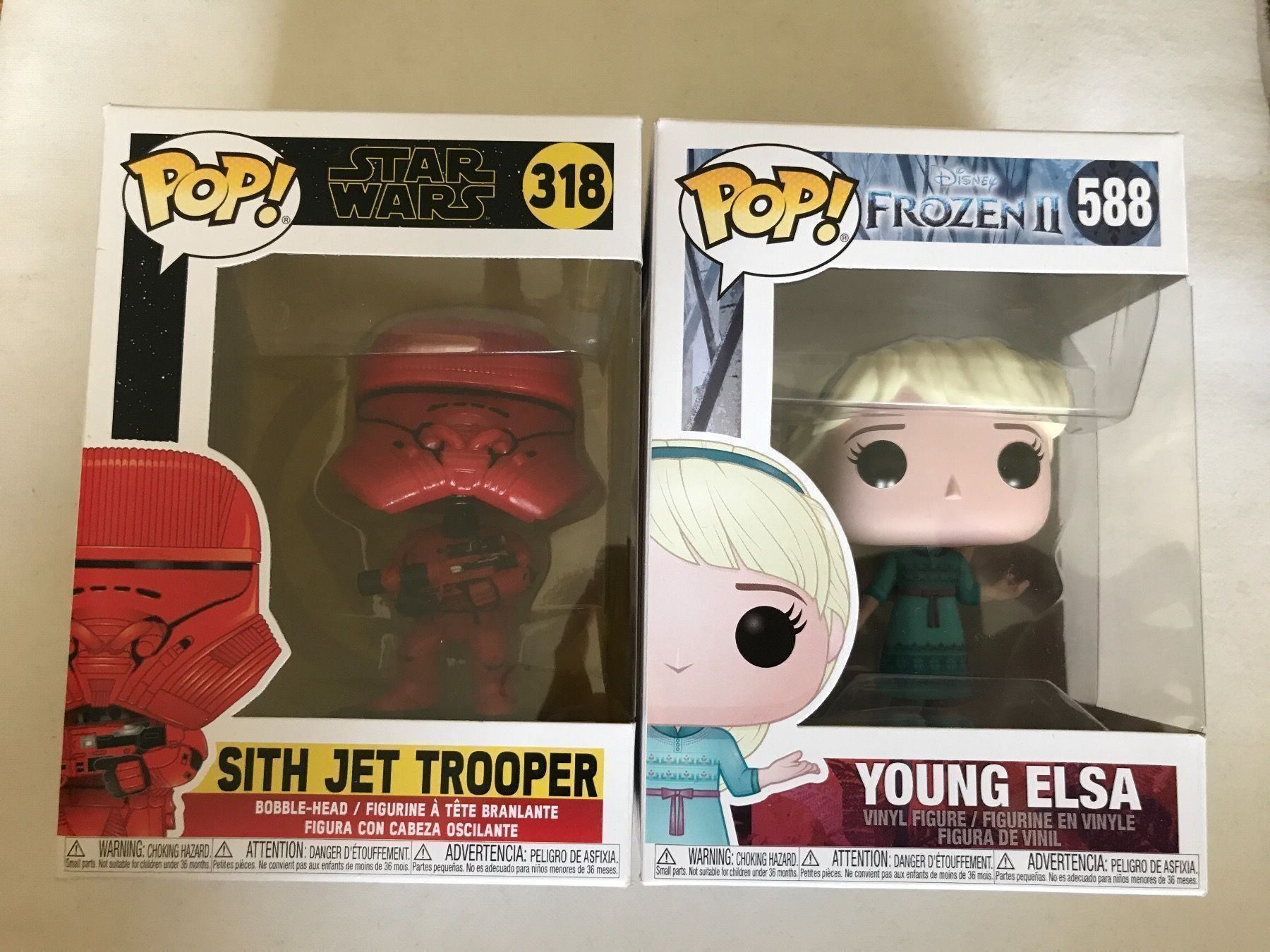 Funko Statuette: Funko Pop Figuren Young Elsa & Sith Jet – Nuovo e nell'imballaggio originale da Rebstein venduto da gimmma