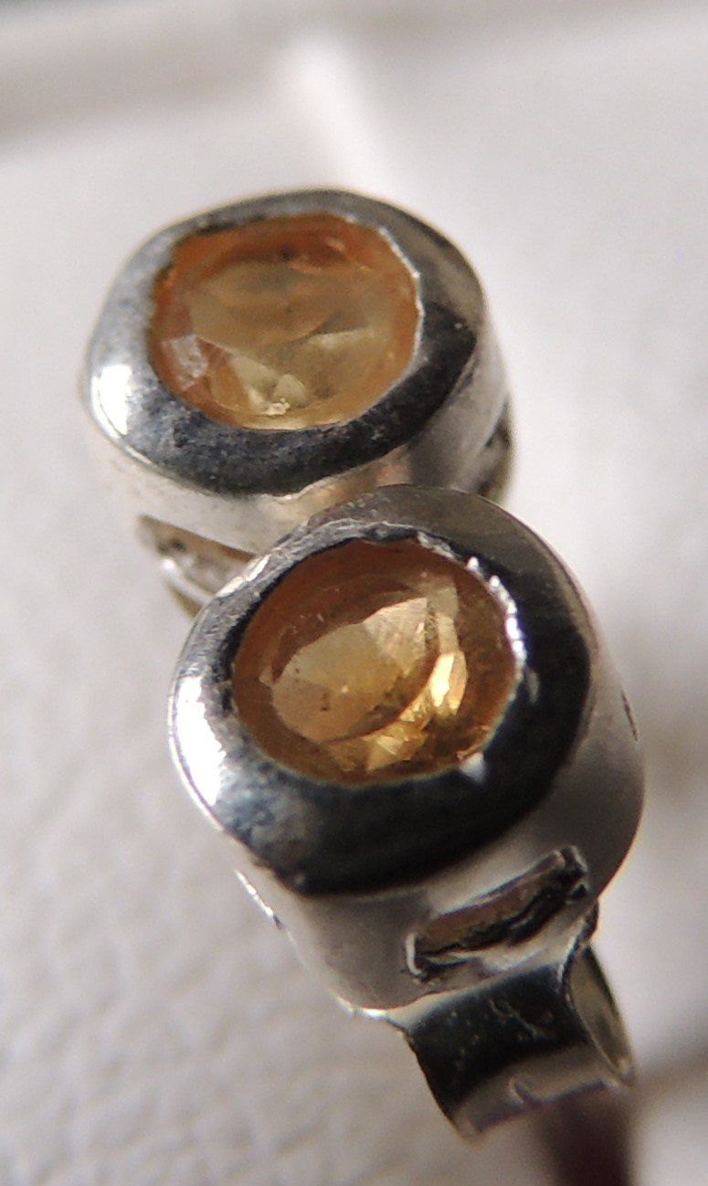 Orecchini pendenti & Orecchini a lobo: Citrin Silber 925 Ohrstecker  4 mm – Nuovo e nell'imballaggio originale da Waldenburg venduto da schaller707 2