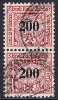 Eisenbahnmarken ZNr. 40 (Ausgabe 1920) im Paar, gestempelt
