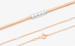 45cm Collier 1.1mm rosé-vergoldet Silber 925 bicolor