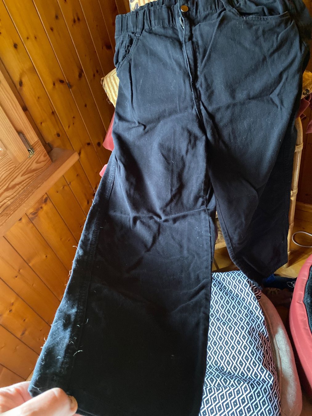 Pantaloni: Schwarze Stoffhose Gr. 44 mit Gummizug – Nuovo (secondo la descrizione) da Amden venduto da stewa03 3