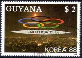 GUYANA 1988 OLYMPISCHE SPIELE KOREA 88 GESTEMPELT - AB46