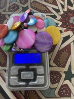 Collier fantaisie multicolore  Perles rondes 50 cm neuf