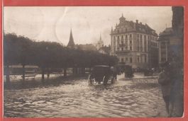 Luzern - Kutschen im Hochwasser - Fotokarte 1910