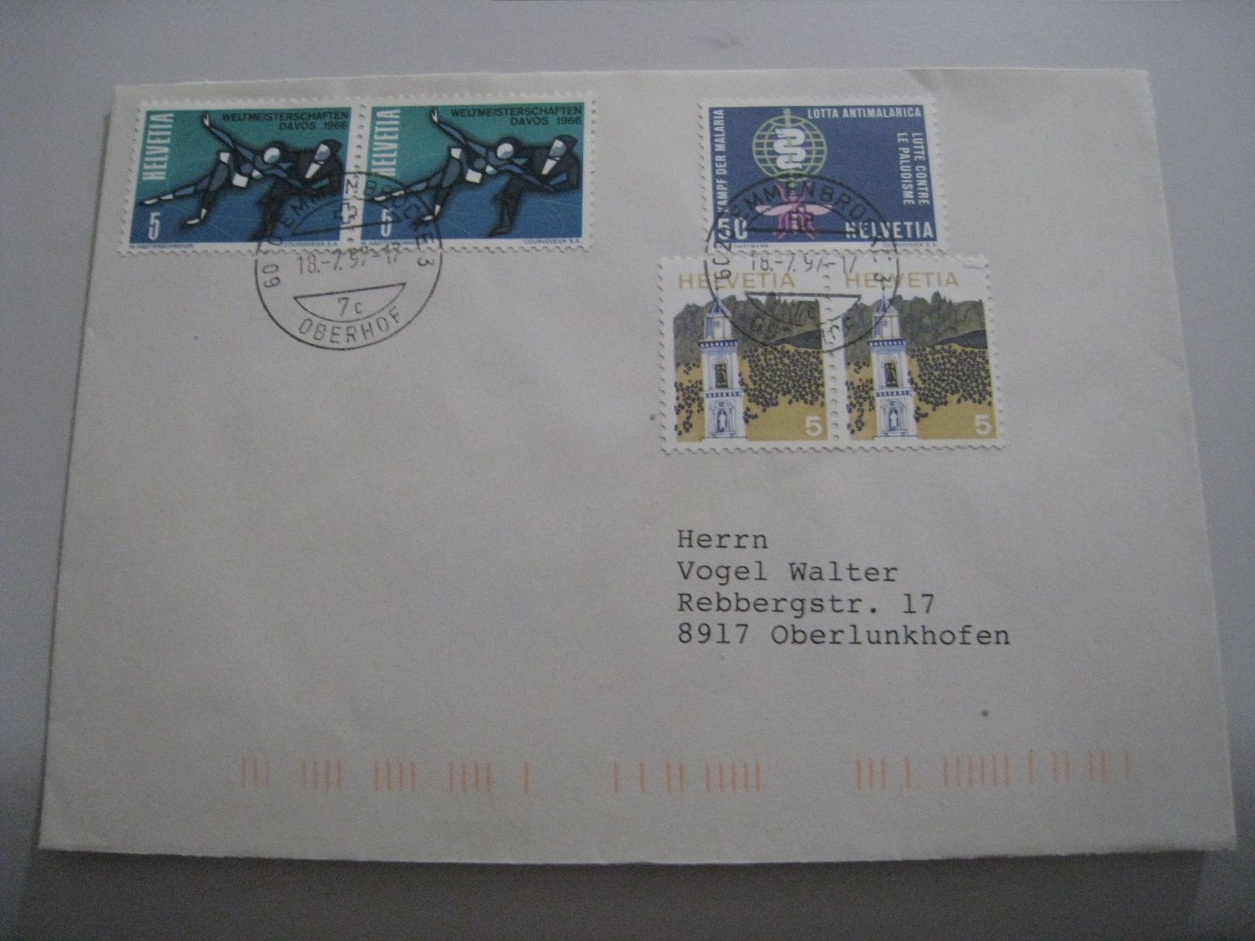 Buste & buste per spedizione: Oberlunkhofen 2x – Usato da Aarwangen venduto da Pinsel7890 2