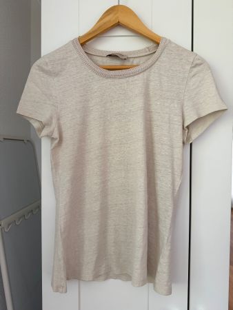 T-Shirt Falconeri beige kurzarm Leinen guter Zustand