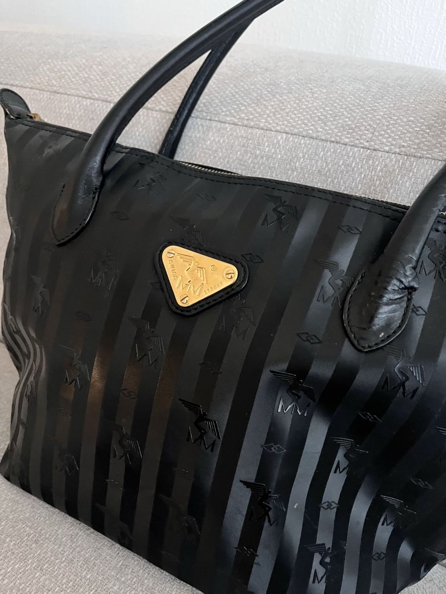 Maison Mollerus Taschen für Damen: Maison Mollerus Handbag Black Logo Pattern  – Gebraucht aus Lausanne von Danash 1