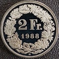 2 Franken 1988 stgl. / aus Münzsatz