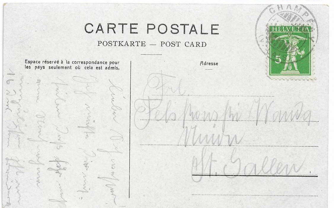 Cartoline postali: AK CHAMPERY 1909 PERSONEN EGLISE KIRCHE – Usato da Schlossrued venduto da Aronliam 1