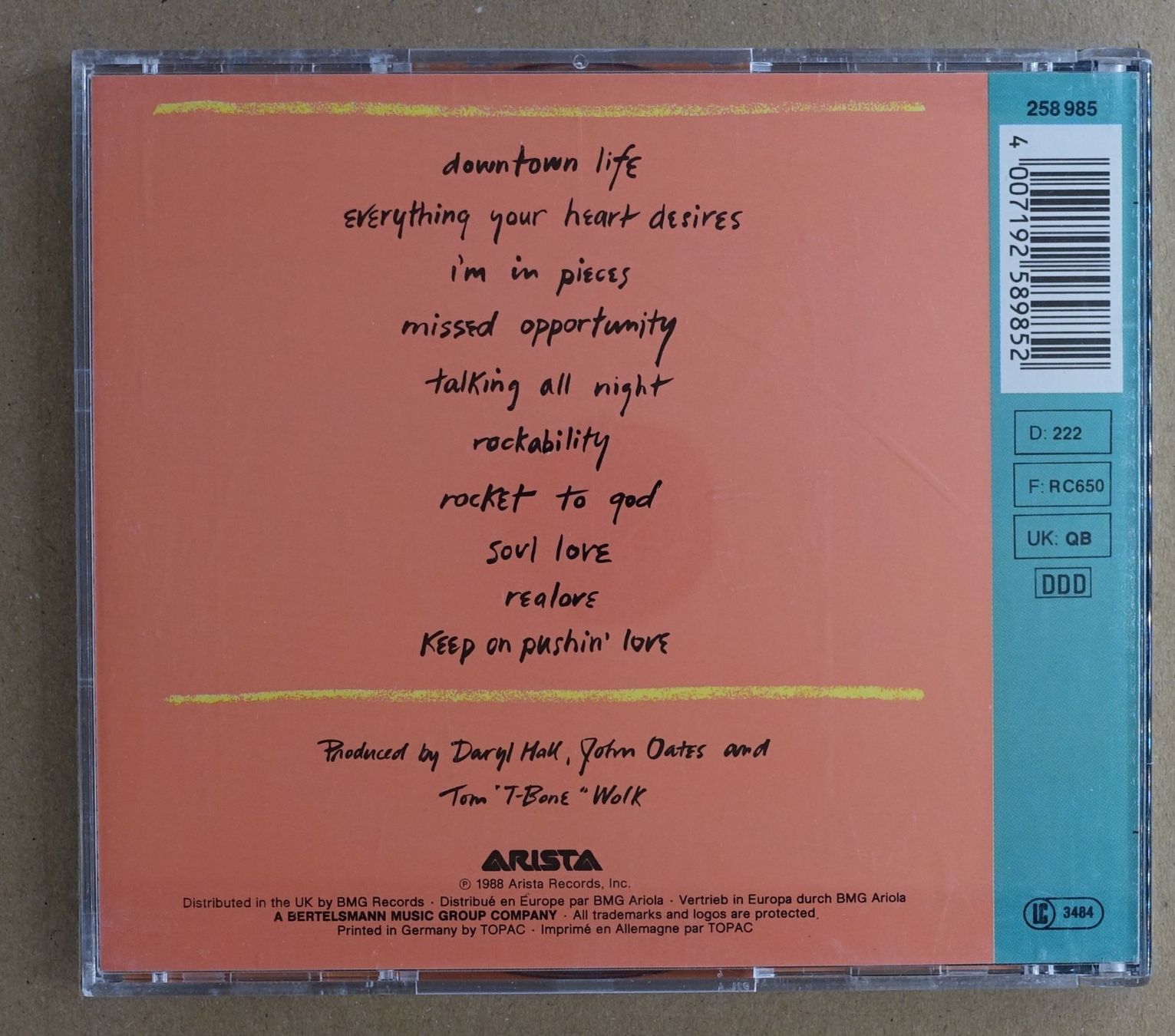 CDs: Daryl Hall John Oates – Ooh Yeah! - D15 – Gebraucht aus Sessa von discoverymedia 1